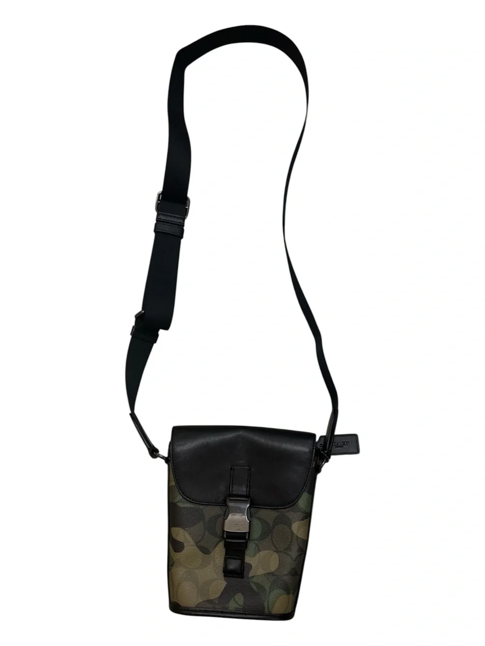 COACH Track Small Flap Crossbody In Signature Canvas With Camo Print